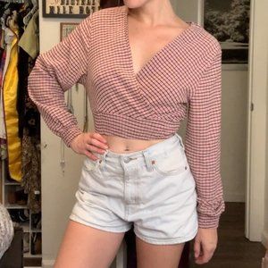 H&M Plaid Crop Long Sleeve